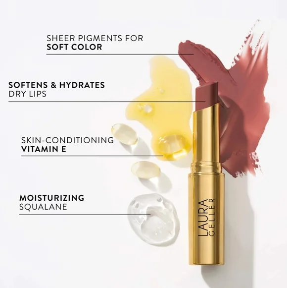 Laura Geller Jelly Balm Hydrating Lip Color: A Latte Love (Rosy Brown), NIB - Picture 7 of 8